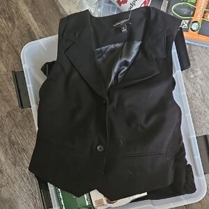 Nwot Banana Republic Women's Black Blazer Fitted Vest